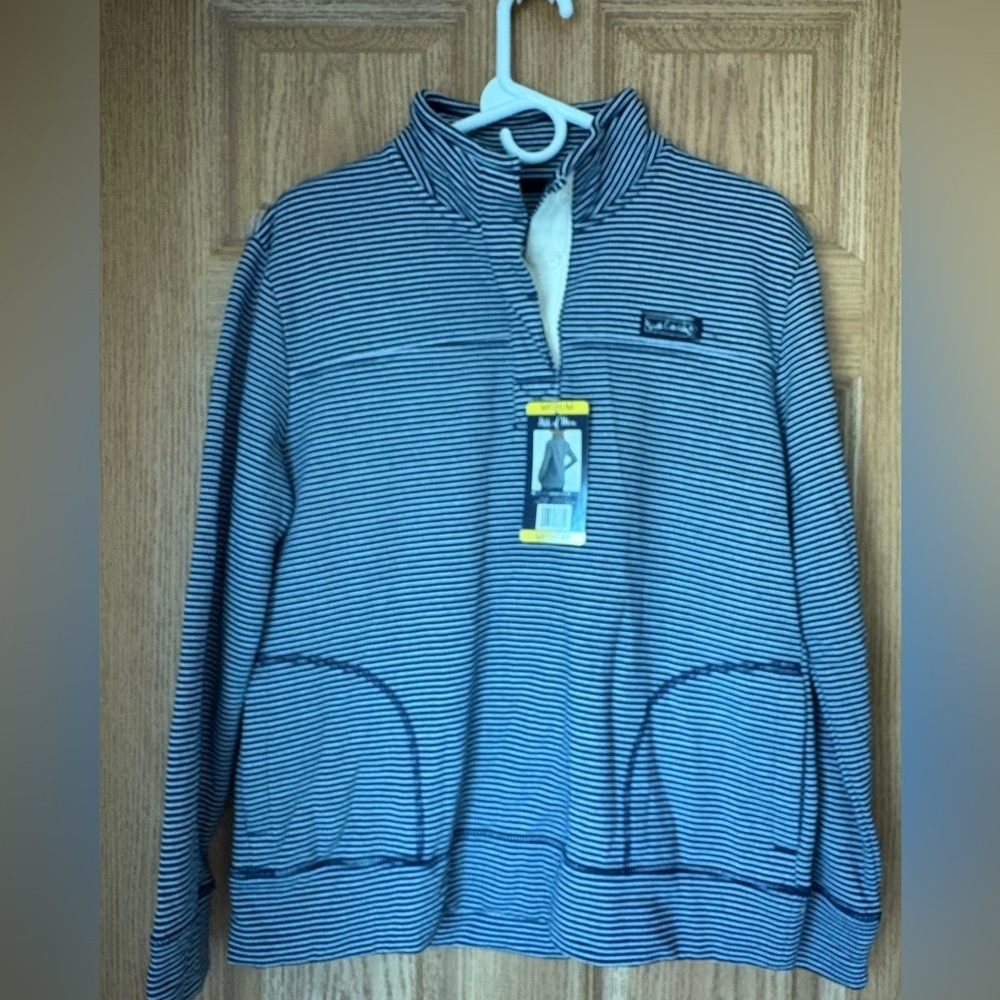 State Of Mind Sweater Wmns M
Blue Stripe Organic Cotton Blend
Pullover NWT